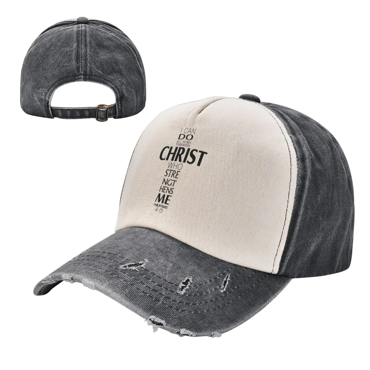 I Can Do All Things Through Christ Cap Christia Baseball Cap Truck Hats Solid Visor Caps