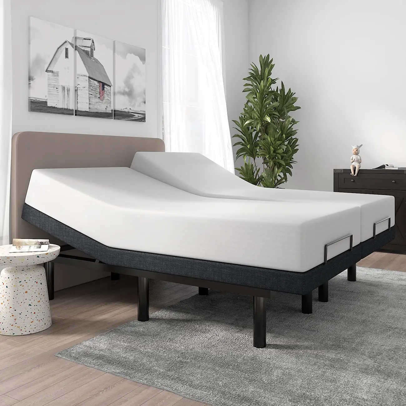 Split King Size Adjustable Bed Base/Bed Frame with Motorized Head and Foot Incline,Zero-Gravity,Wireless, Customized