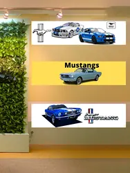 60x240cm Mustangs Flag Banner Tapestry Polyester Printed Flag Garage or Outdoor For Decoration