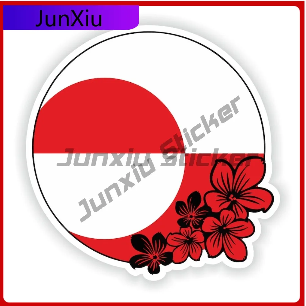 

Greenland Round Flag Flower Emblem Vinyl Personalized Stickers Electric Scooter Decals Accessories Motorcycle Stickers Suv Cars