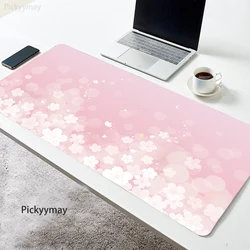 Pink Cherry Blossoms Mouse Pad Gaming Mousepad Gamer Keyboard Desk Mat Computer Table Carpet Soft Mausepad Sakura XXL 100x50