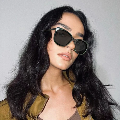 Imagen 2 del producto CLLOIO nueva moda geométrica ojo de gato Clip magnético gafas de sol polarizadas mujeres Anti luz azul gafas graduadas progresivas