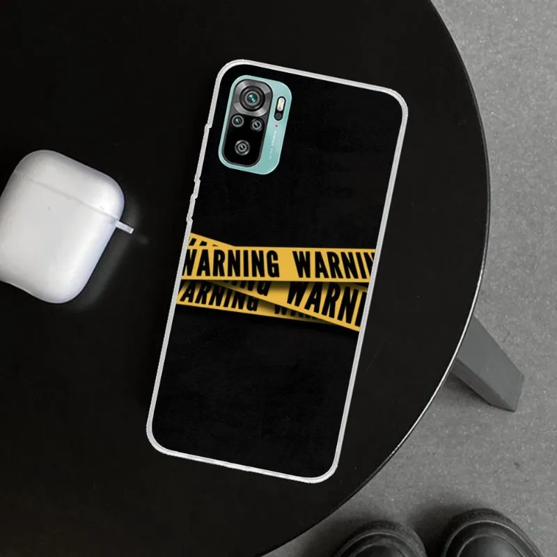 Radioactive Warning Phone Case for Xiaomi 13 Lite 12 11T 10 9 Redmi Note 11 10 10S Pro 9 9A 8 Clear Phone Cover Funda