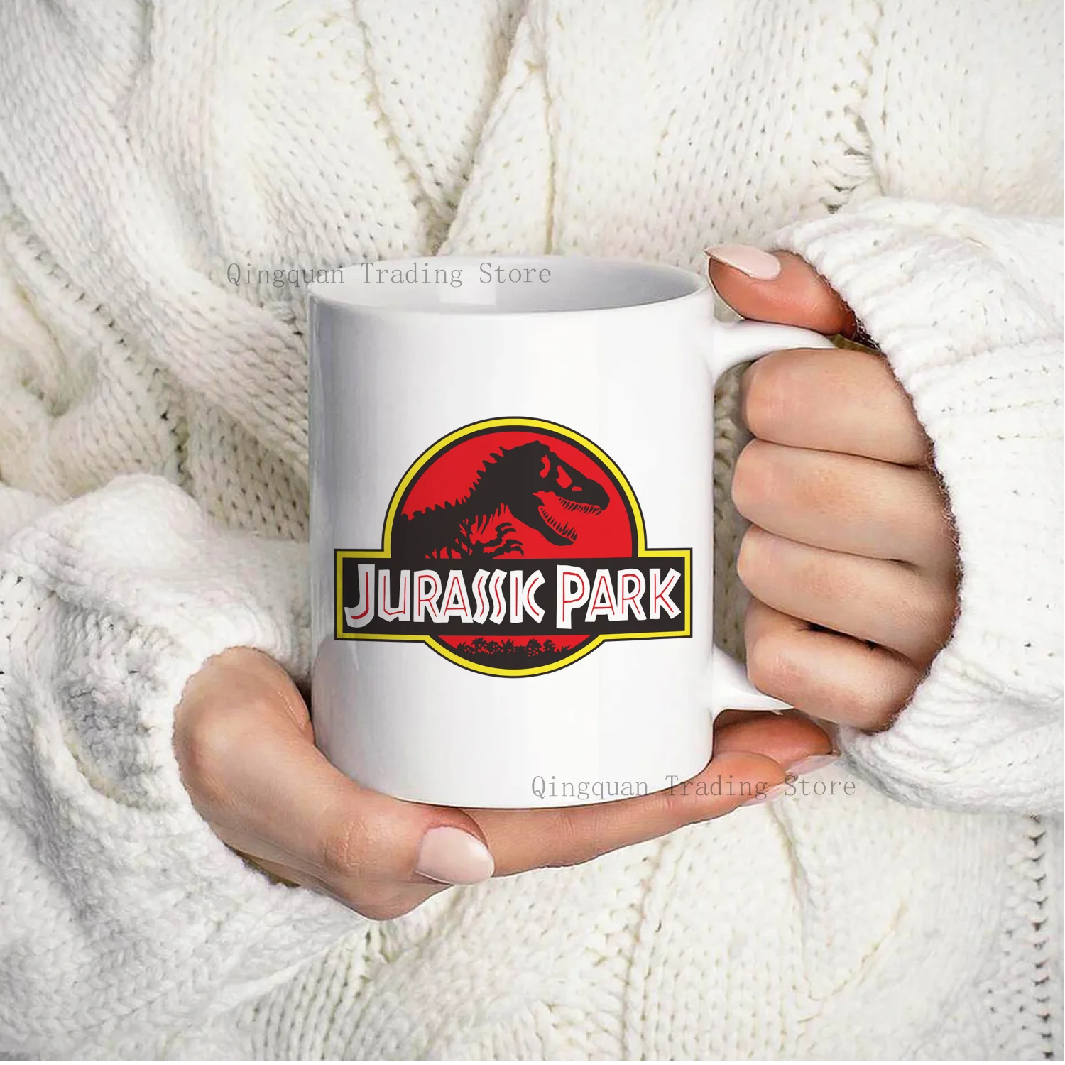 كوب قهوة مطلي بالمينا من جراسيك بارك، 11 أونصة، شاي قهوة سيراميك، كوب كاكاو، مقبض، كوب شرب الشاي #4