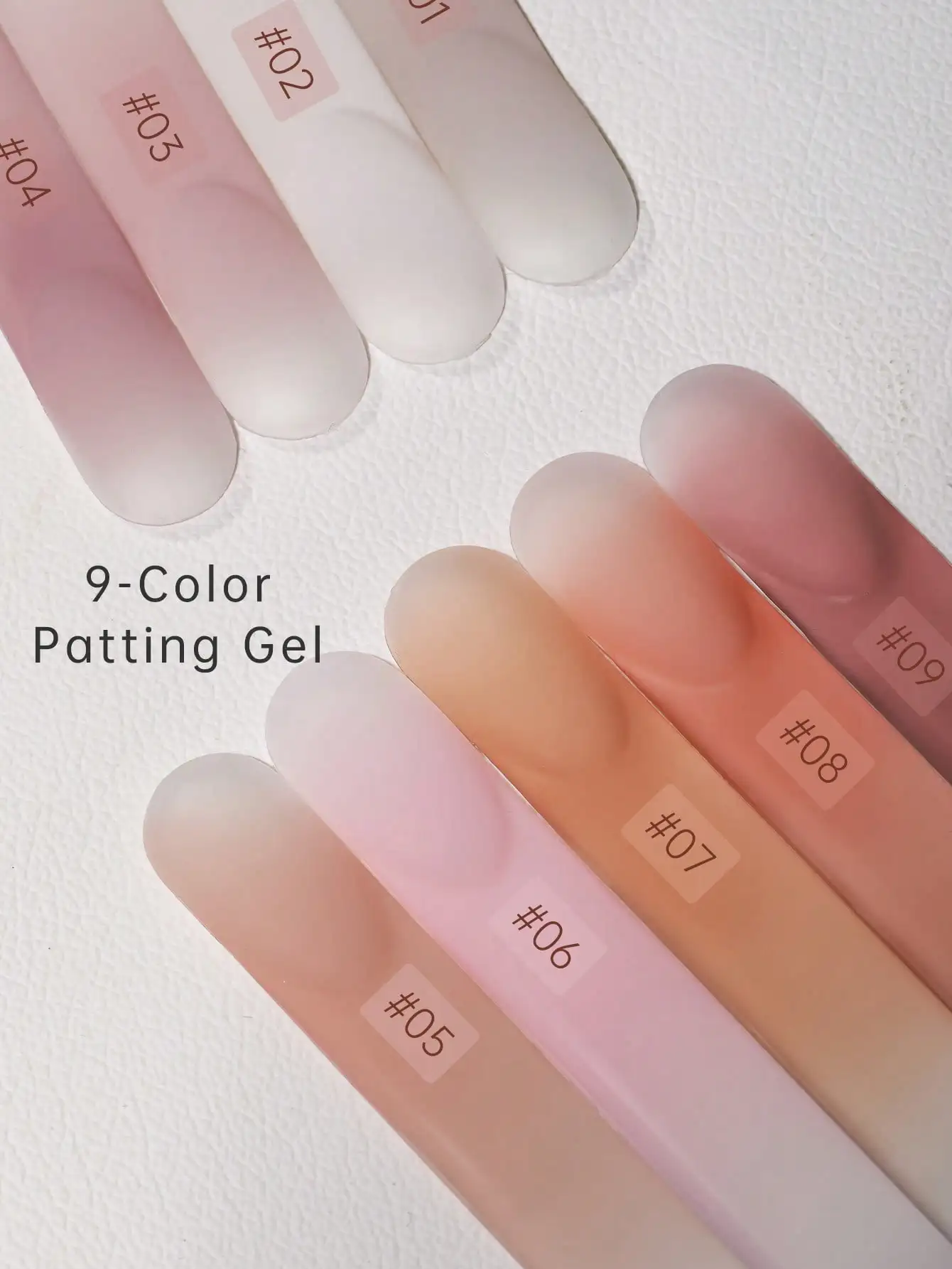 MORDDA 9pcs Light Color Series 9-colors Patting Glue Set, UV LED Immersion Nail Polish,Holiday DIY Nail Polish Design