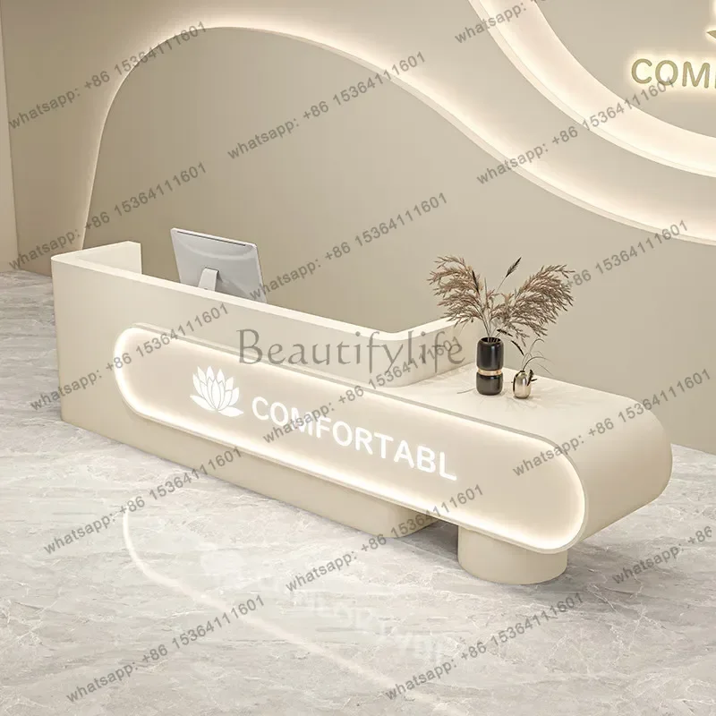 PG Light Luxury Modern Reception Desks Checkout Commericial Counter Reception Desks Service Welcome Scrivania Office Furniture