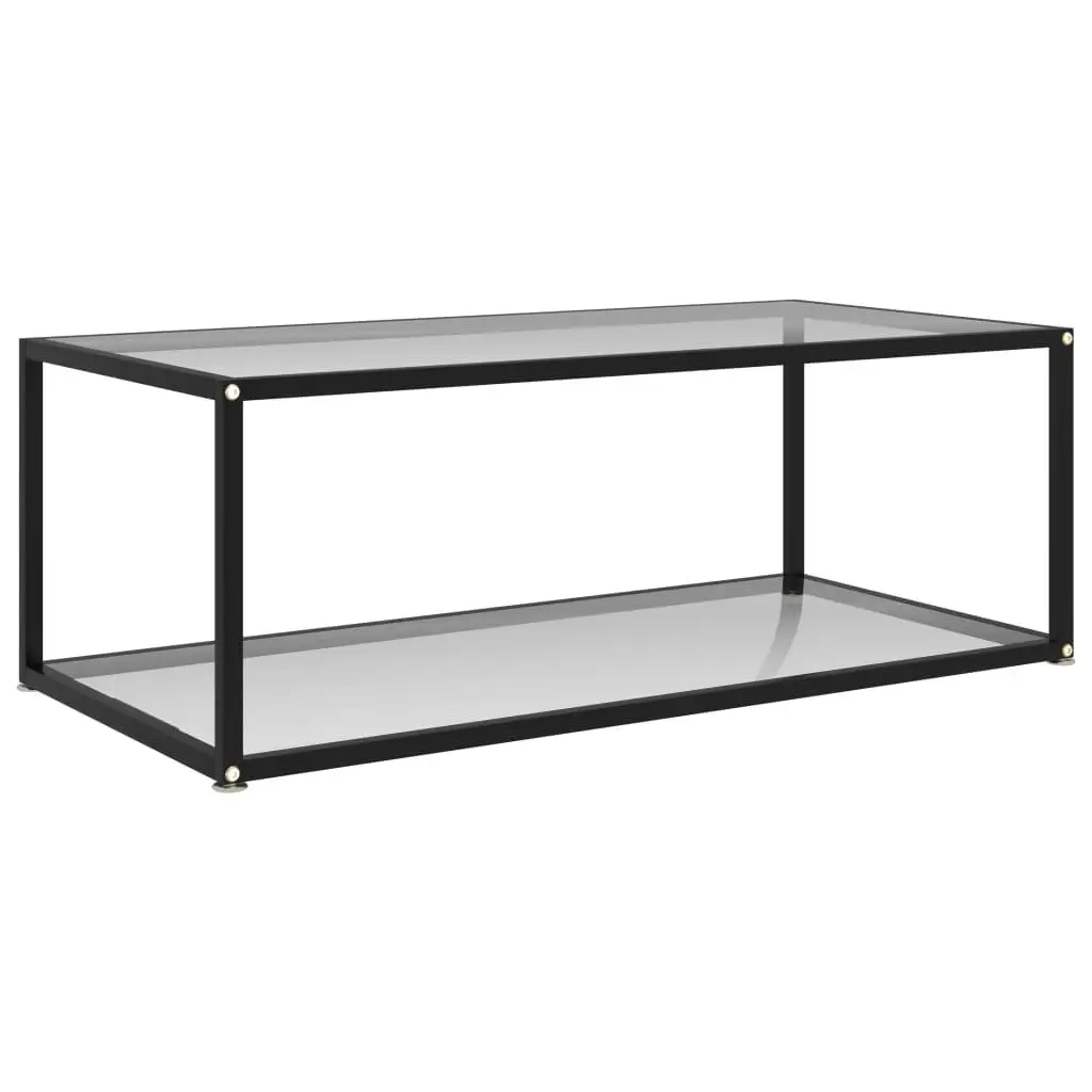 39.4x19.7x13.8 Modern Transparent Coffee Table - Sturdy Tempered Glass Design