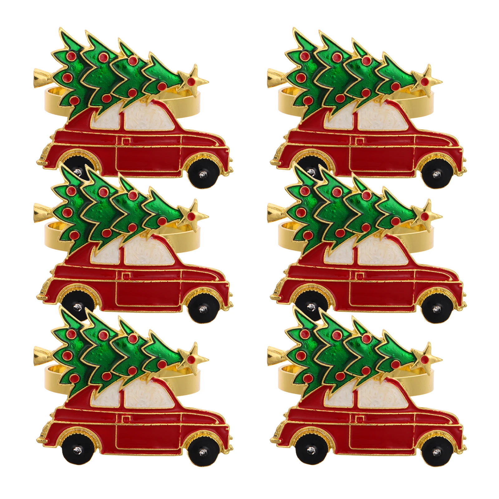 

6Pcs Christmas Decorative Napkin Rings Metal Xmas Party Banquet Dining Table Decoration Christmas Napkin Rings