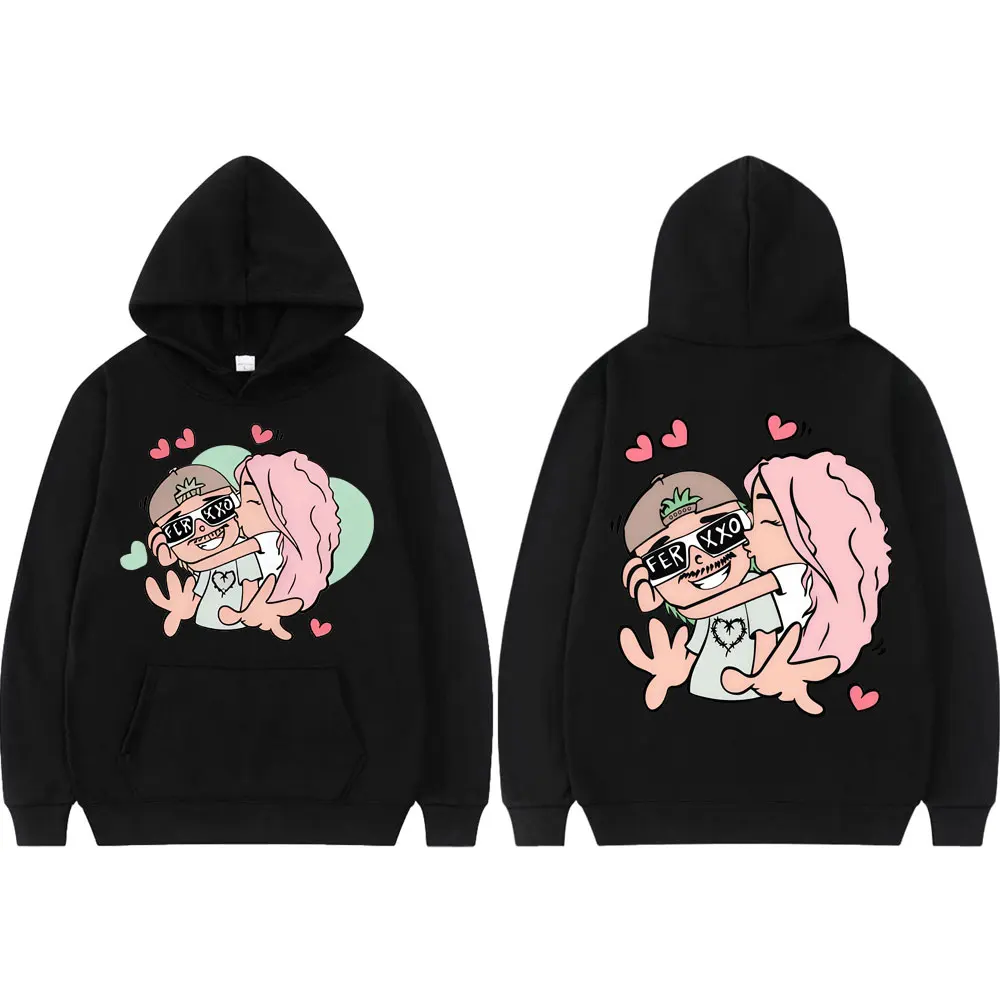 

Karol G Kiss Feid Cartoon Graphic Hoodies Men Women Clothing Fashion Hip Hop Pullovers High Quality Fleece Hooded Sweatshirts