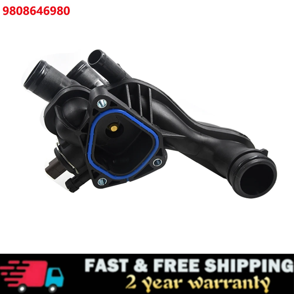 Thermostat + Housing Assembly For Peugeot 207 208 308 508 2008 3008 1.4 1.6 16VTi 9808646980 V764558080 11537588876 11537647305