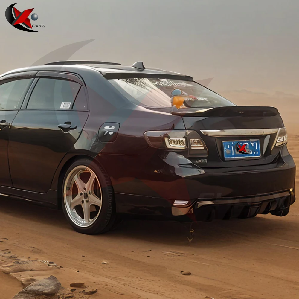 

For Toyota Corolla 2009-2013 ABS Trunk Spoiler R-Type Glossy Black Carbon Fiber Look Rear Spoiler Automotive Part