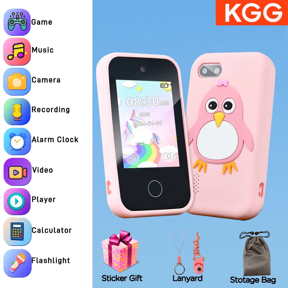 Smartphone Giocattolo Per Bambini Da 2.8″ Con Scheda 32GB – Doppia Fotocamera, Giochi Educativi, Musica E Disegno – Regalo 3-10 Anni