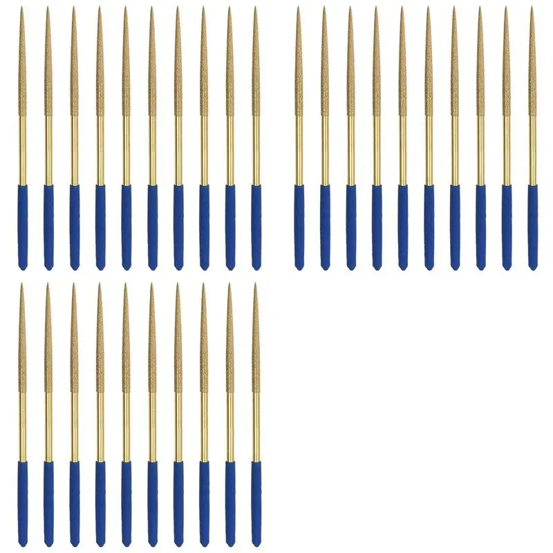 

Набор алмазных напильников GTBL, 3 мм x 140 мм, круглые напильники с титановым покрытием, инструменты для металла, дерева, камня, стекла, 30 шт.