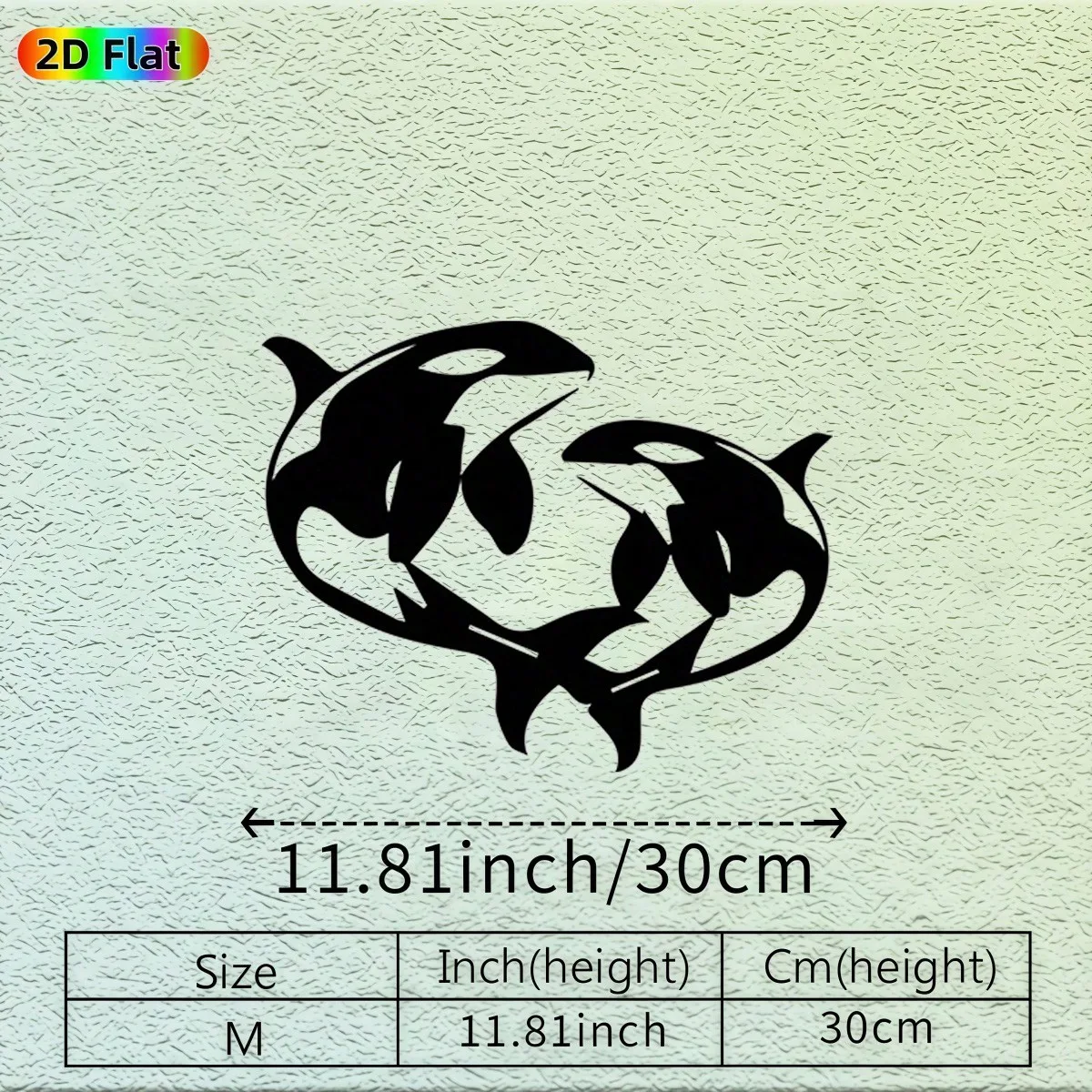 CIFBUY Metal Wall Art Killer Whale Iron Sculpture Powder Coated Living Room Decor Christmas Gift