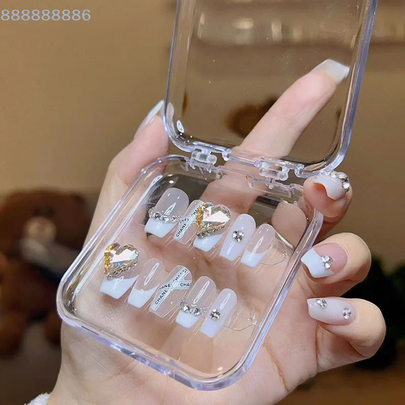 [B]Nail High-end Storage Jewelry Necklace Display Gift Box 1 Piece New Style Nail Art Storage Box Transparent Packaging Box view 2