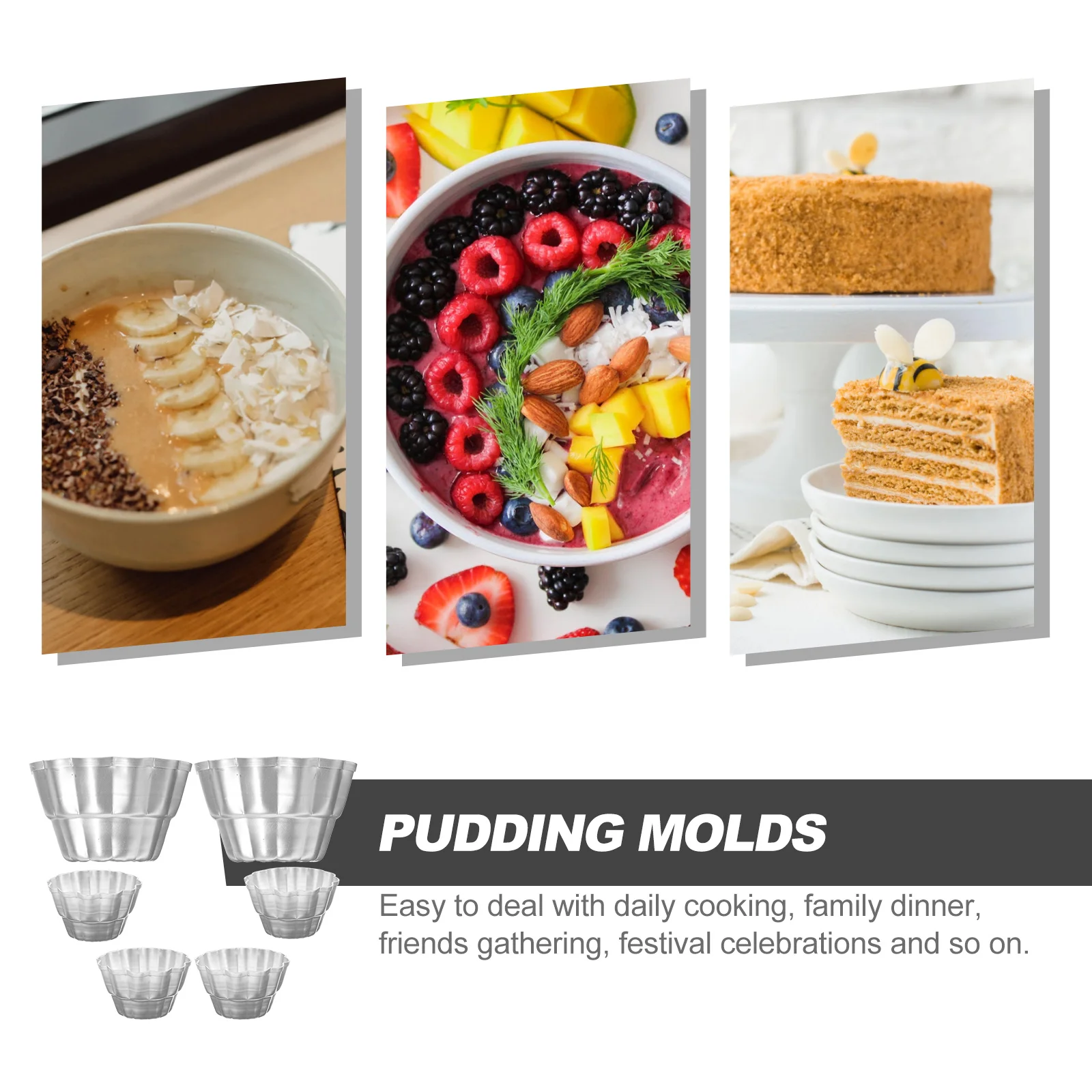

6Pcs Aluminum Alloy Baking Molds Nonstick Cake Pans Egg Tart Muffin Cup Pudding Jelly Mold for Baking Cake Mould