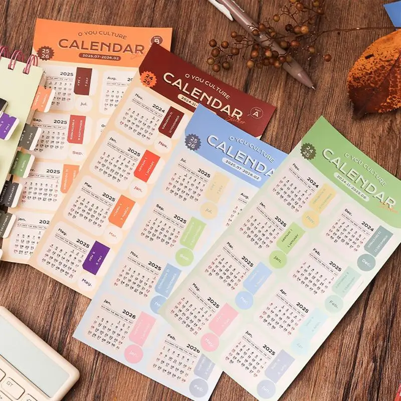 2025 Calendar Index Tab Stickers Waterproof Monthly Calendar Stickers Clear Printing Weekly Planner Label for Project Planning