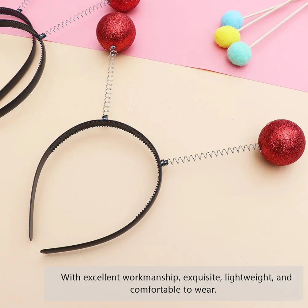 

Эластичная повязка на голову с мячиком и марсианской антенной для детских костюмированных вечеринок, легкий аксессуар для волос