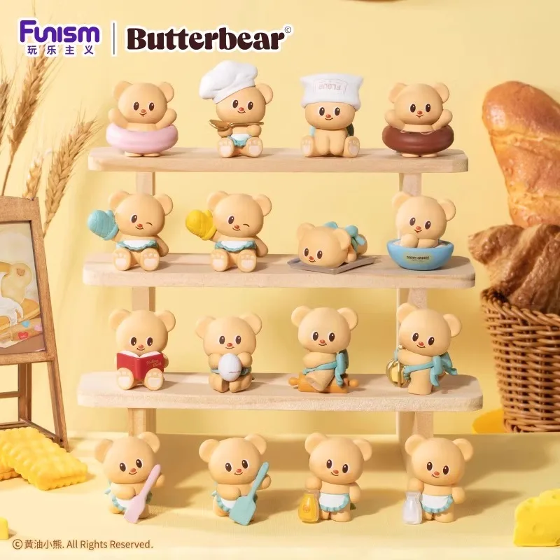 FUNISM Butterbear Blind Box Spielzeug Backexperte Bärenkopf Mini-Figuren Koch Niedliche Puppe Weihnachtsgeschenke