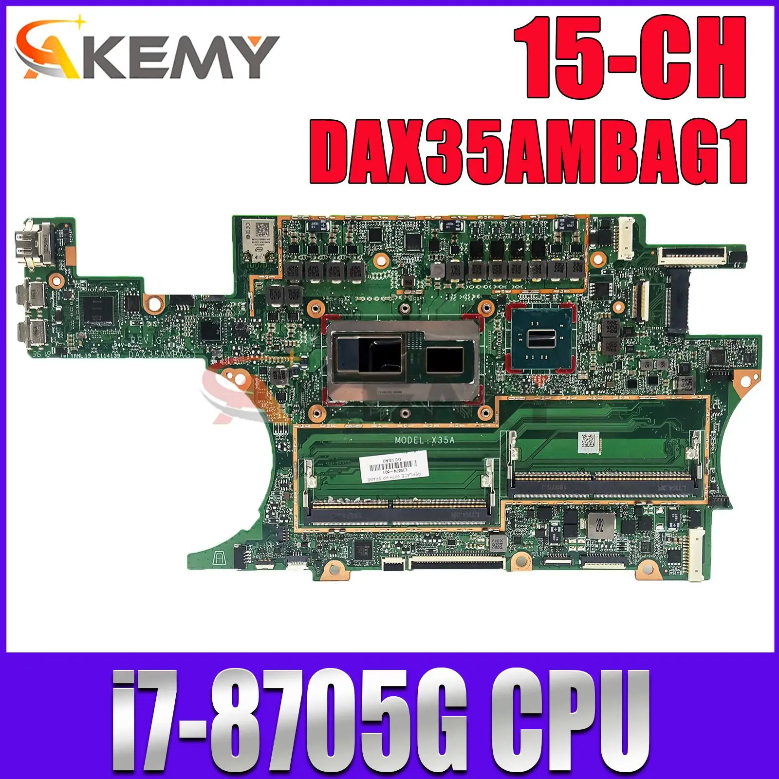 

DAX35AMBAG1 For HP Spectre 15-CH 15T-CH Laptop Motherboard With i7-8705G CPU DDR4 L15574-601 L15574-001 100% Fully tested