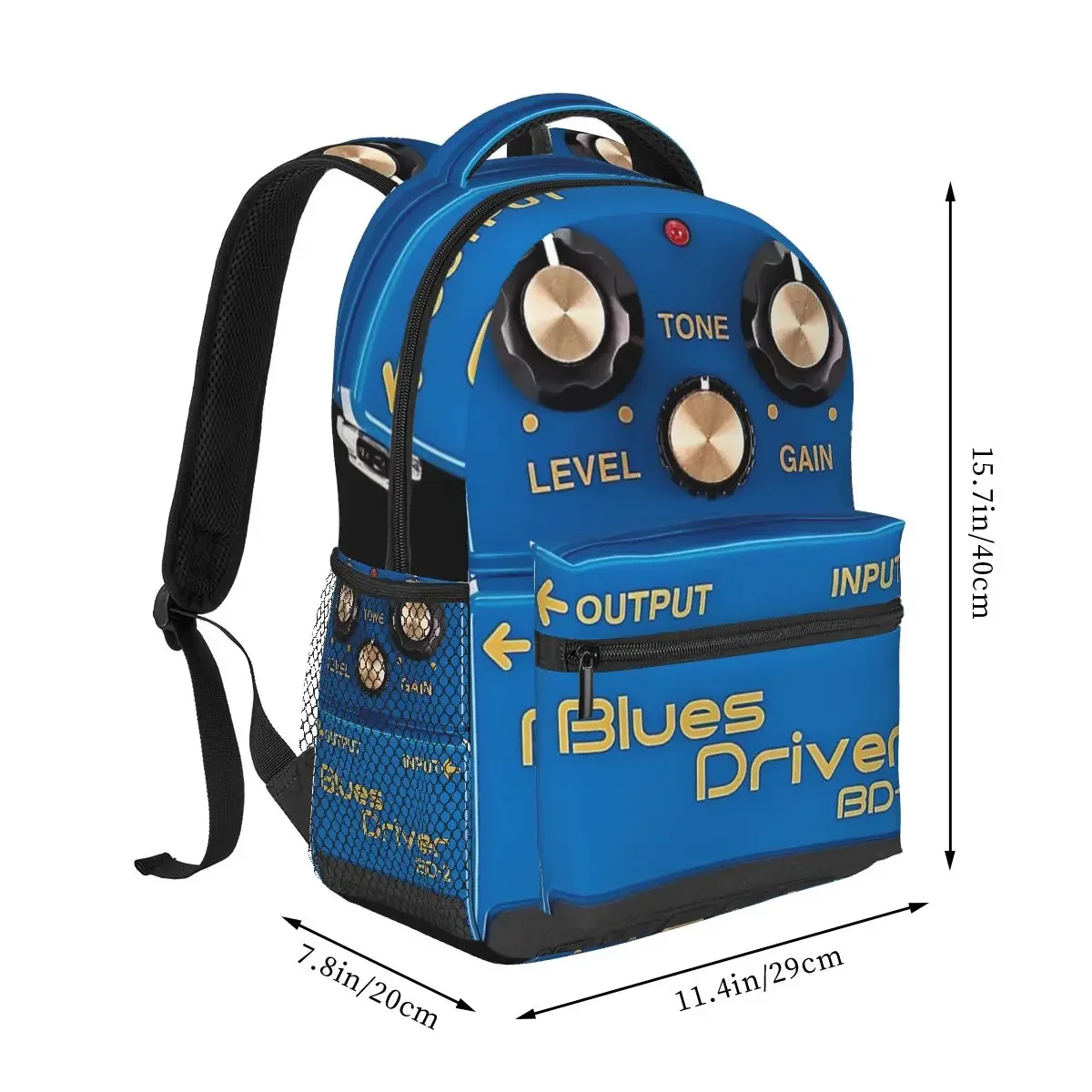 Boss Blues Driver BD-2 Overdrive Bluesbreaker Guitar Pedal Dirty Backpacks Boys Girls Bookbag School Bags Rucksack Shoulder Bag