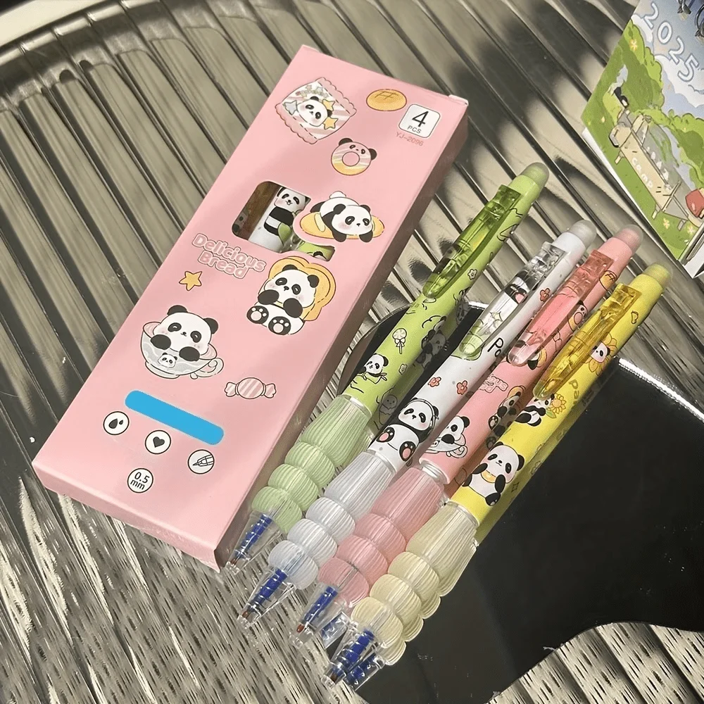 

Pack of 4, Random Styles, Panda Erasable Gel Pens, Cute Stationery, Blue Refill, Soft Grip Design, Hand Protection, Push-Type Pen, High-Value Student Exam Pens, Gift Stationery, Office and School Supplies, Vintage Style Office Signature Writing Tools | Cr