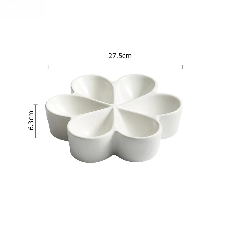 Irregular Shape Ceramic Dinner Plate Multi Grid Specialty Snack Desserts Tray Restaurant Solid Color Cutlery Sashimi Sushi Plate
