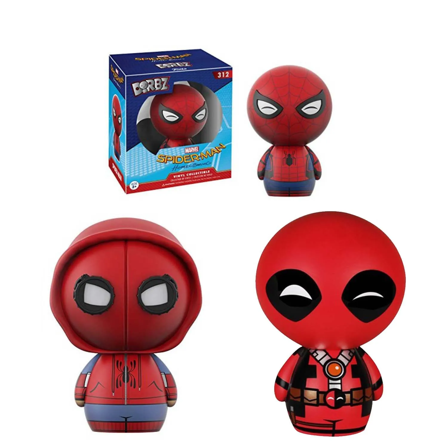 Movie Deadpool Spider-Man kawaii Action Figures PVC Model Statue Spring Shake Head Doll Car ornaments toy Collection Gifts boxed