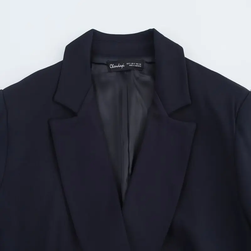 Lente 2025, dames lang Sve, veelzijdig los pak met dubbele rij knopen, Jaet nieuwe collectie, faionable, veelzijdige bovenkleding
