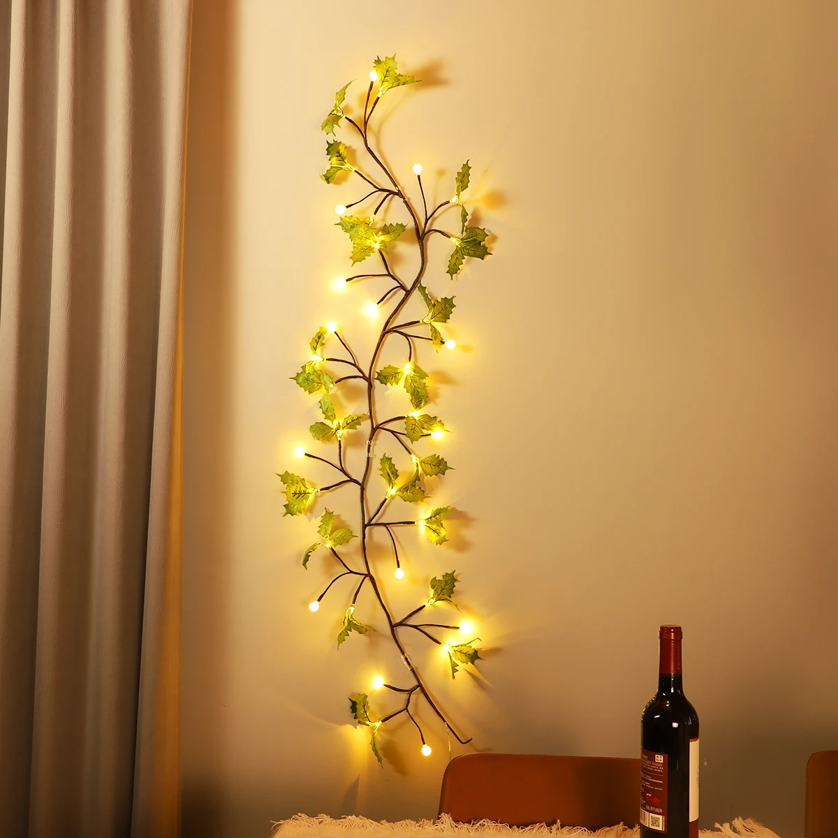 Simulated rattan bendable design light USB powered vine light suitable for wall, bedroom, living room decoration scene layout