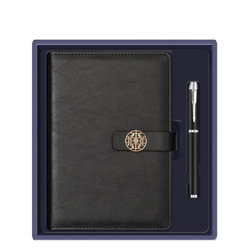 

2025customized.PU Leather Style Notebook Box Business Meeting Record Exhibitions Souvenir with Custom Servic