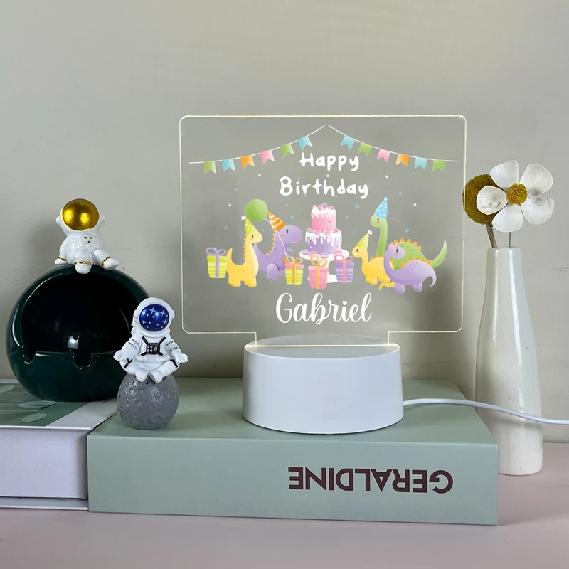 Baby name Birth Day 3d Illusion Night Lamp With Kids Name Boys Girls Birthday Gift Acrylic Night