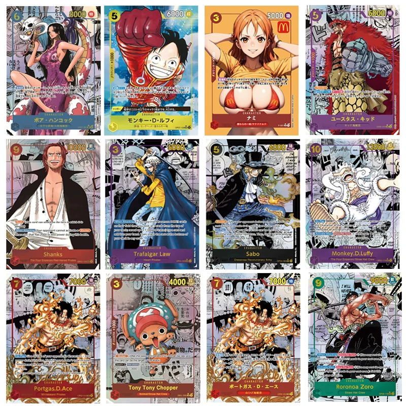 

Diy One Piece Anime Characters Monkey D. Luffy Nami Classic Collectible Game Card Bronzing Rare Card Cartoon Board Game Toys