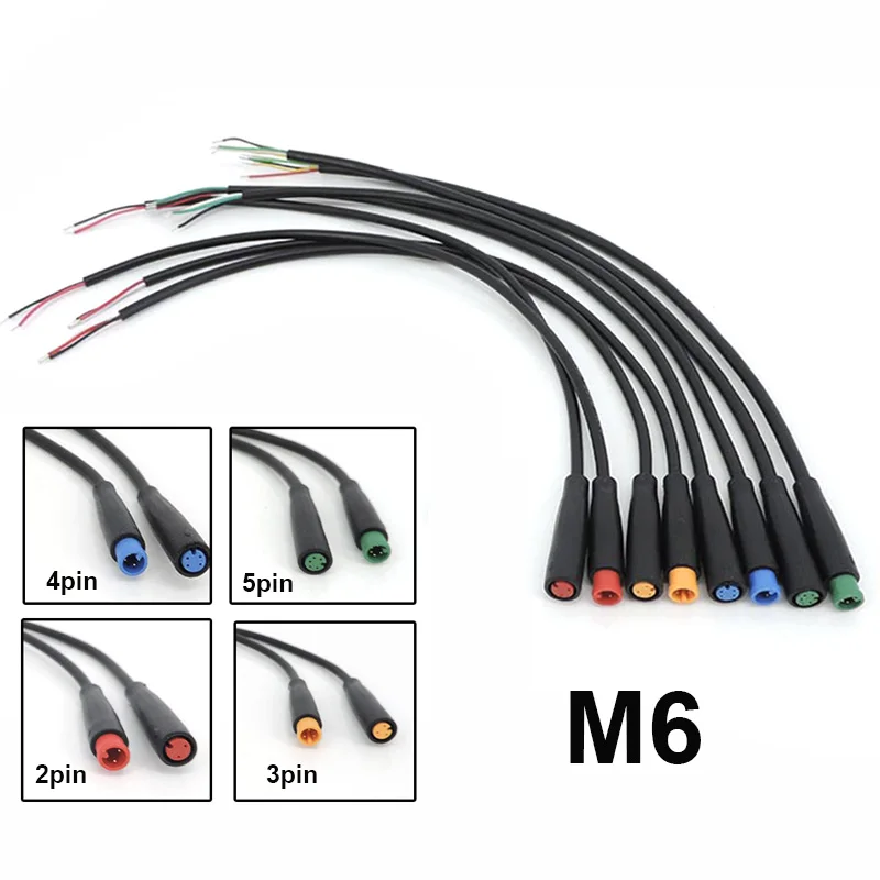 M6 2 3 4 5 6 Pin Waterproof Cable M-6 Solar Panel Terminal Mini Plug Signal Connecting Sensor 26CM Connector