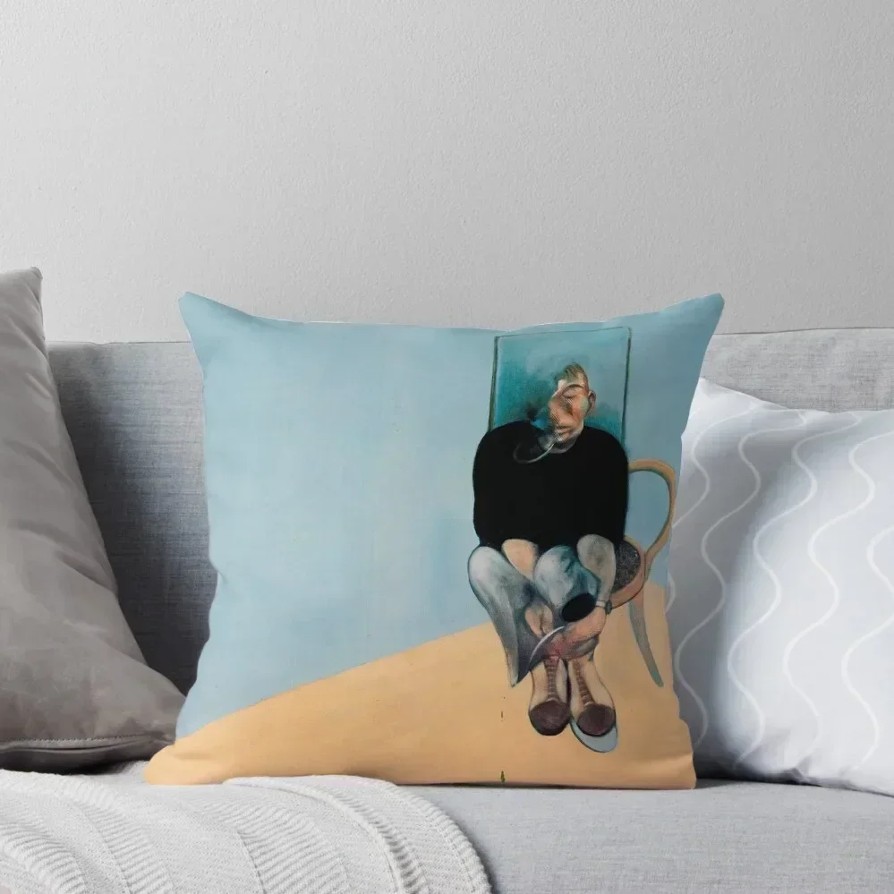 Francis Bacon Exhibition Art Poster 1984 - Study for Self-Portrait Throw Pillow Cushions pillow