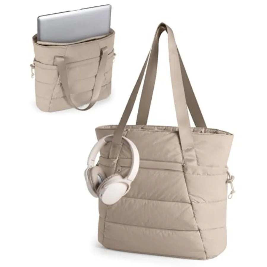 

Puffer Tote Bag for Women, Lightweight Tote Bag for Work and School