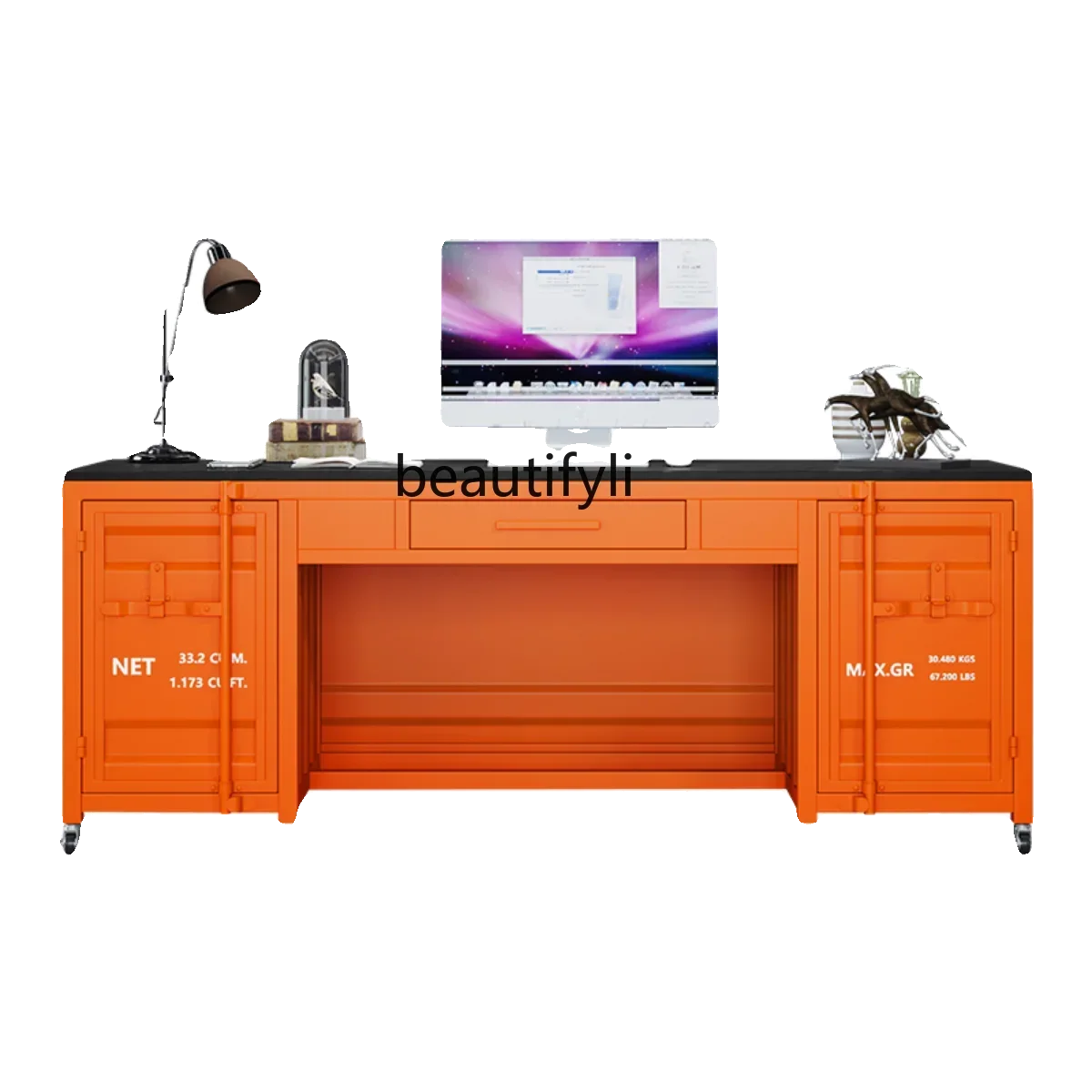 

Промышленный ветровой компьютерный стол, офисный многофункциональный контейнер, стол из кованого железа