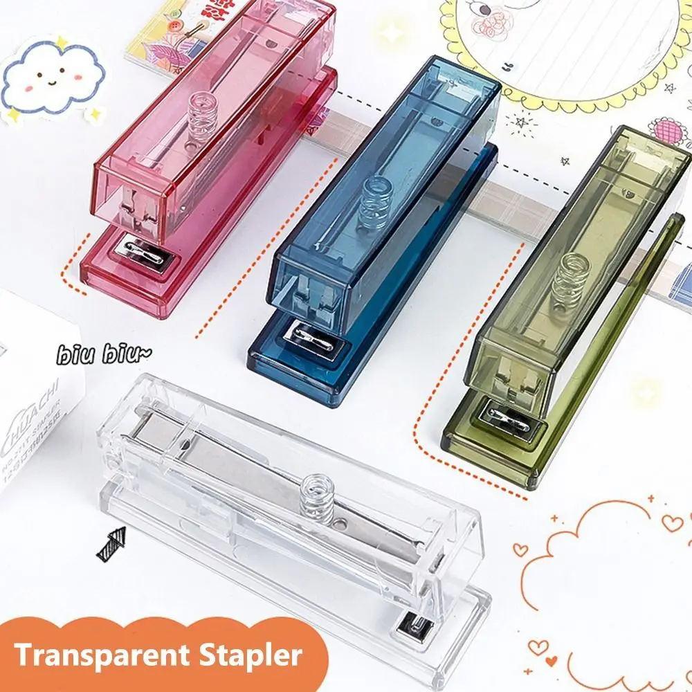 Use 24/6 26/6 Staples Stapler Transparent Effortless Stapling Machine Large Size Labor-saving Bookbinding Machine Office School