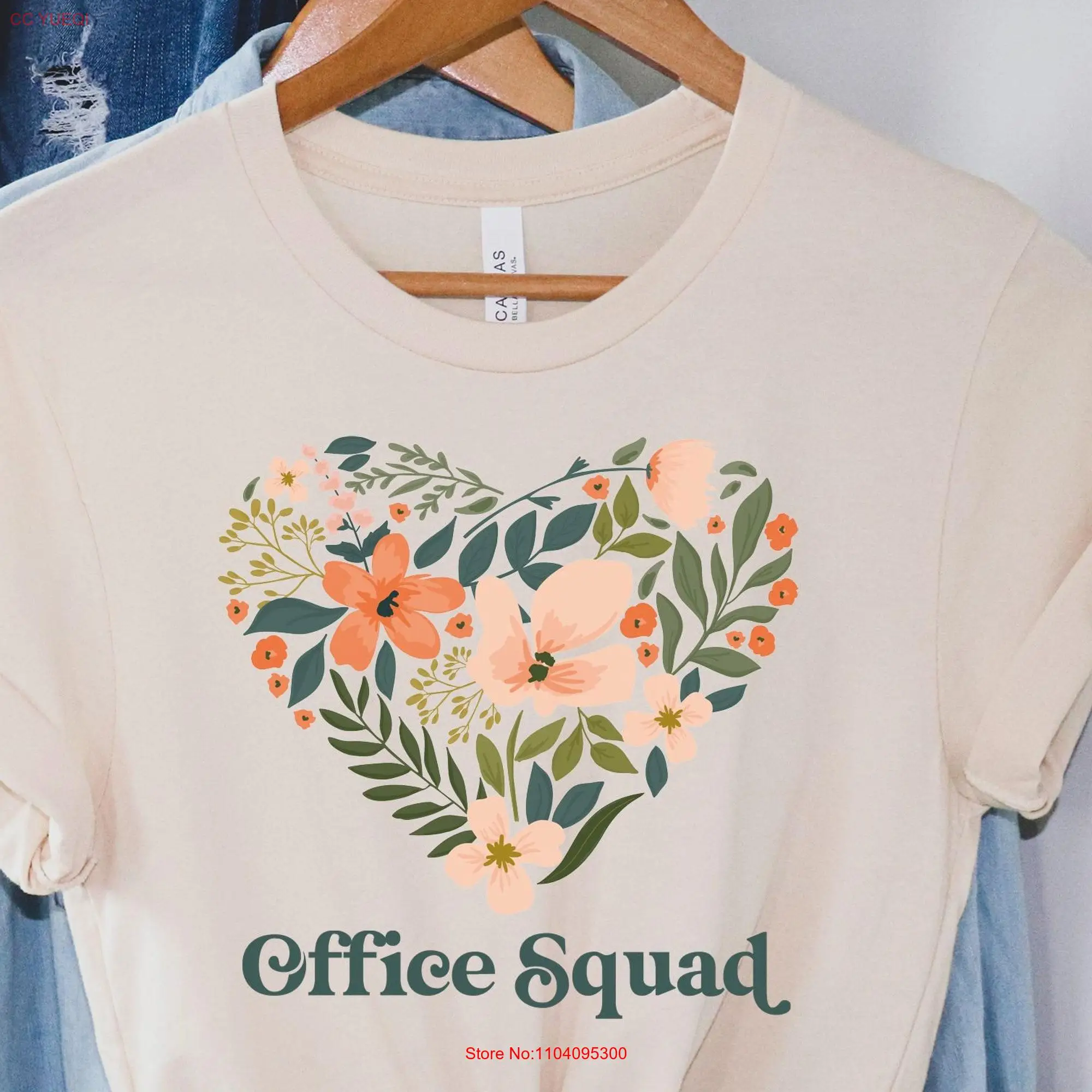 Office squad shirt hoodie sweaT T tank top gift front heart school secretary staff admin long or short sleeves