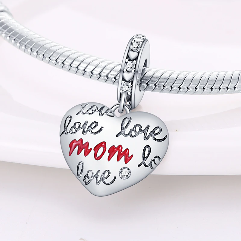 925 Silver Color Love Mother\'s Day Collection Charms Beads For Mom Fit 3mm 925 Original Bracelets DIY Jewelry Birthday Gifts