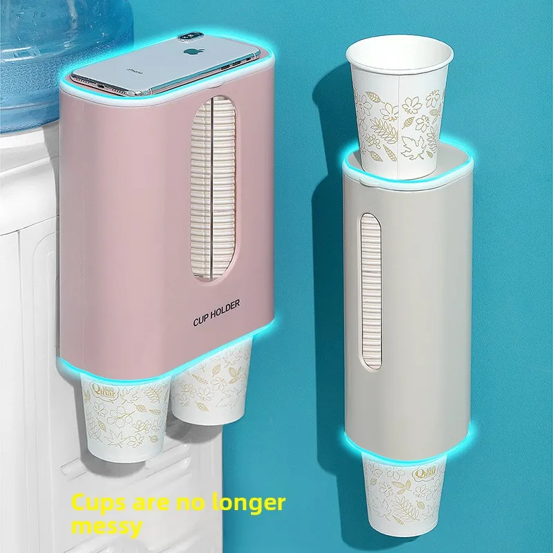 automatic-disposable-cup-holder-cup-stand-water-cup-storage-rack-no-drilling-required-tea-cup-organizer-plastic-material
