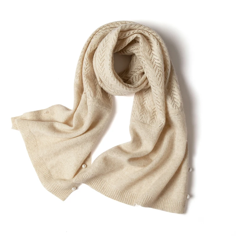 

100% Australian pure cashmere women's scarf and shawl, warm, knitted, versatile, 2024 autumn and winter new style