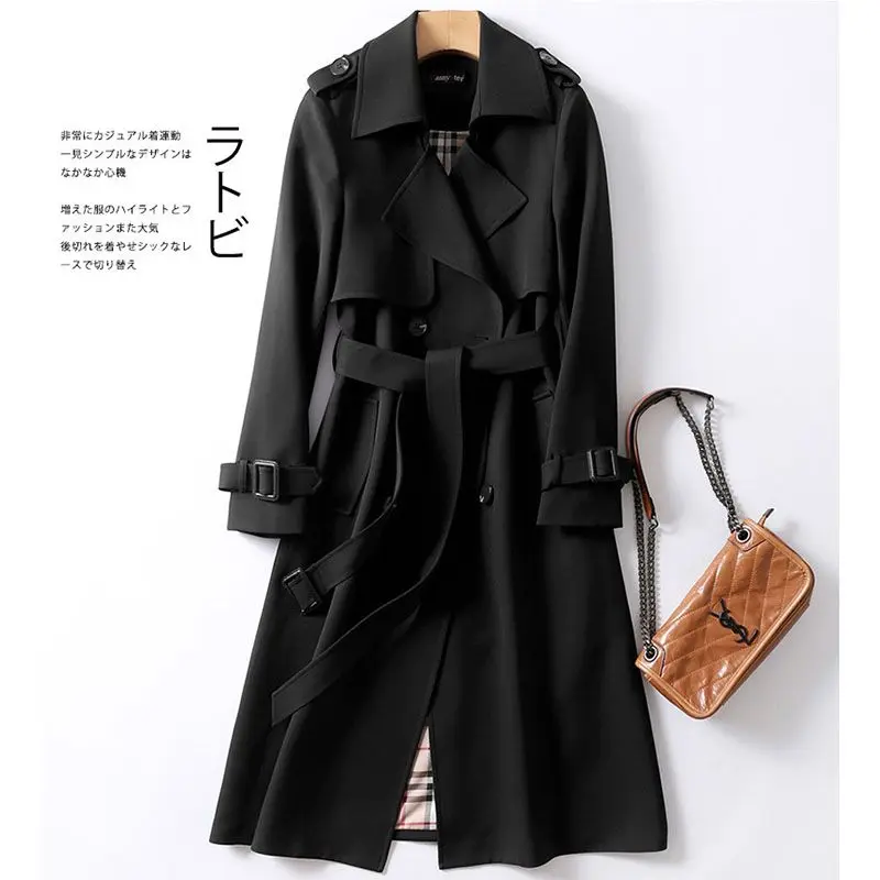 Long Windbreaker Coat for Women Tops Blue Green Red Y2k Long Coats Jackets Korean Style Loose Trench Outerwear Ladies Overcoat