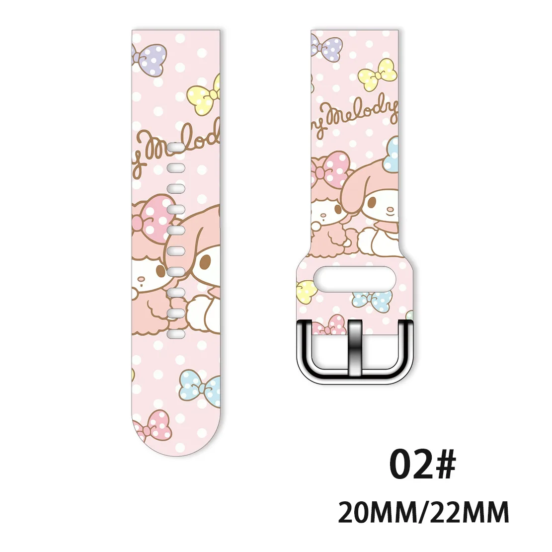 Sanrio My Melody Cartoon 20mm 22mm Silicone Strap For Samsung Galaxy Watch Amazfit Bracelet For Huawei GT2 Pro Smartwatch