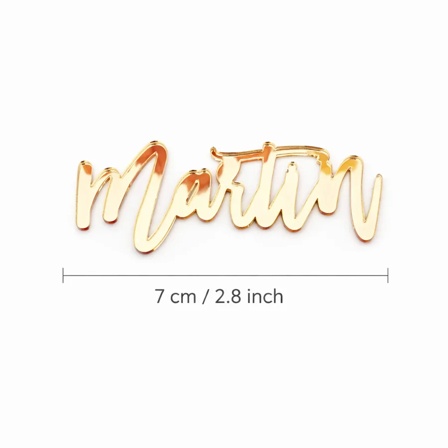 7cm Width Letter Tags Personalized Acrylic Mirror Wedding Name Signs Baby Shower Table Decor Party Custom Words 2mm Thickness