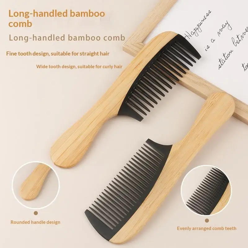 5Pcs Natural Bamboo Wood Comb Smooth Hair Anti Static Scalp Massage Bamboo Wood Hairstyle Comb