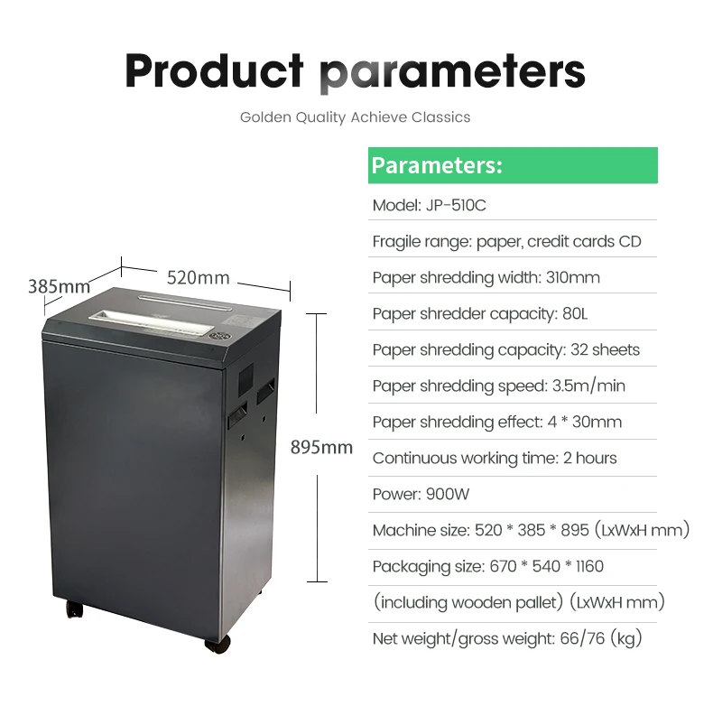 32Sheets Cross Cut Shredders Machine For Home Office Use Heavy Duty 80L Paper Shredder