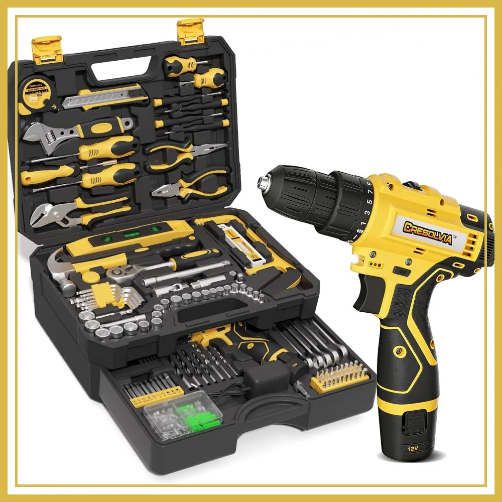 

299-Piece Tool Kit Set with 12V Cordless Drill, Storage Case for Home & DIY
