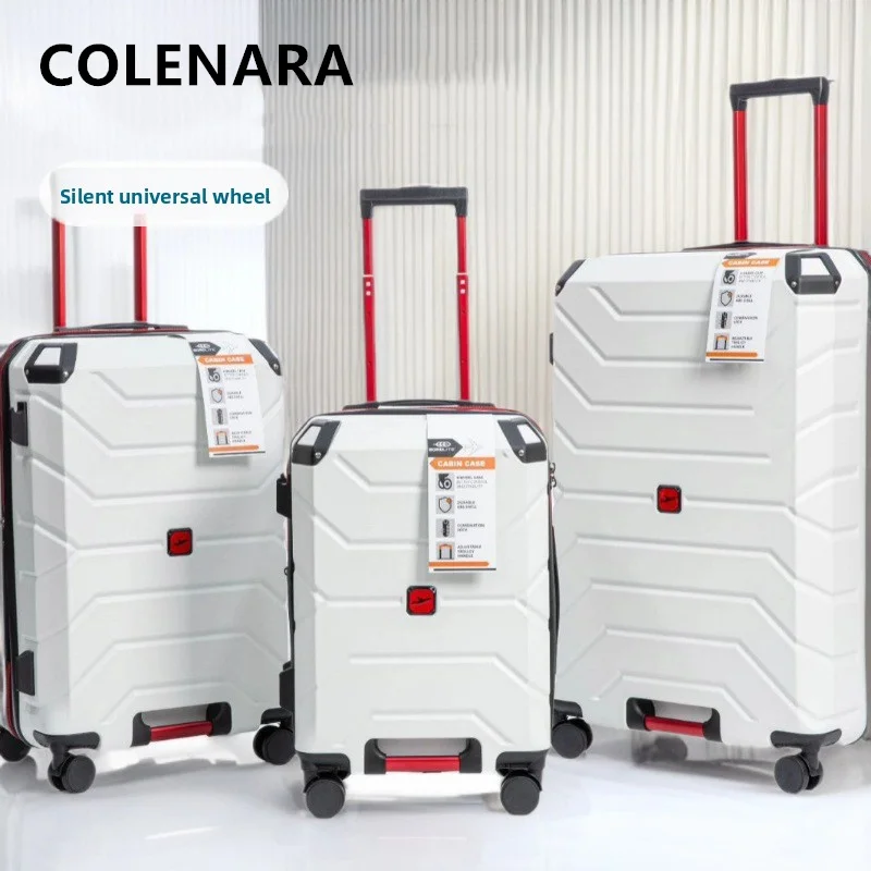 COLENARA Suitcase ABS + PC Boarding Box Large Capacity Trolley Case Three-piece Cart Type Travel Bag with Wheels Rolling Luggage