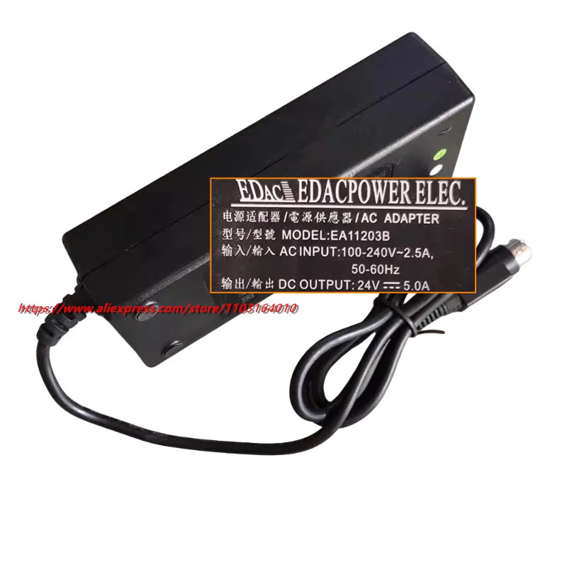 

Оригинальный EDAC EDACPOWER ELEC. Адаптер питания 24В 5А EA11203B, зарядное устройство 120Вт, 4-контактный разъем